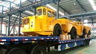 De Vrachtwagenaanhangwagen van de 15 Tonstortplaats met Wielen, de Oranje Vrachtwagen van de Mijnbouwstortplaats
