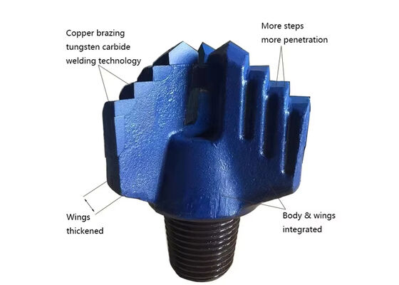 Sleepboor 3 bladvleugelstapvlakcarbide voor mijnbouwsteengroeveboren. Drag Rock Drill Blade Bit