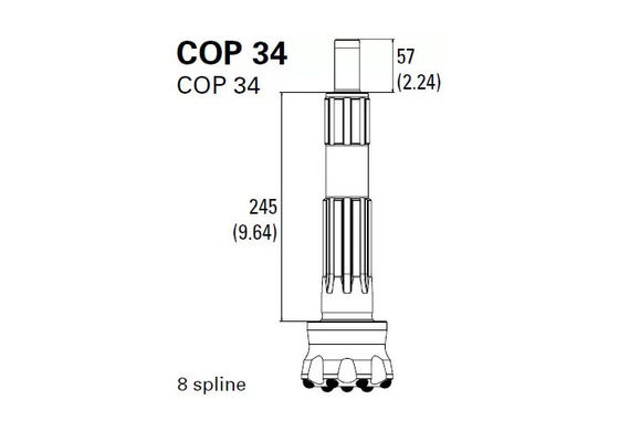 Zwarte DTH-Boorbeetjes voor de Rots Boorhamer van de Beetjesteel COP32 BR3 IR3.5 COP34